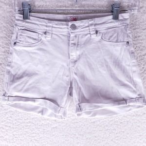 YMI White Jean Shorts Girls Size 14 Mid Rise Denim Pants